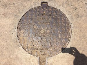 ウェリガマで見つけたVマーク模様のマンホール蓋