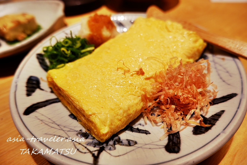 高松・徳市のだしまき玉子と糸鰹の薬味添え