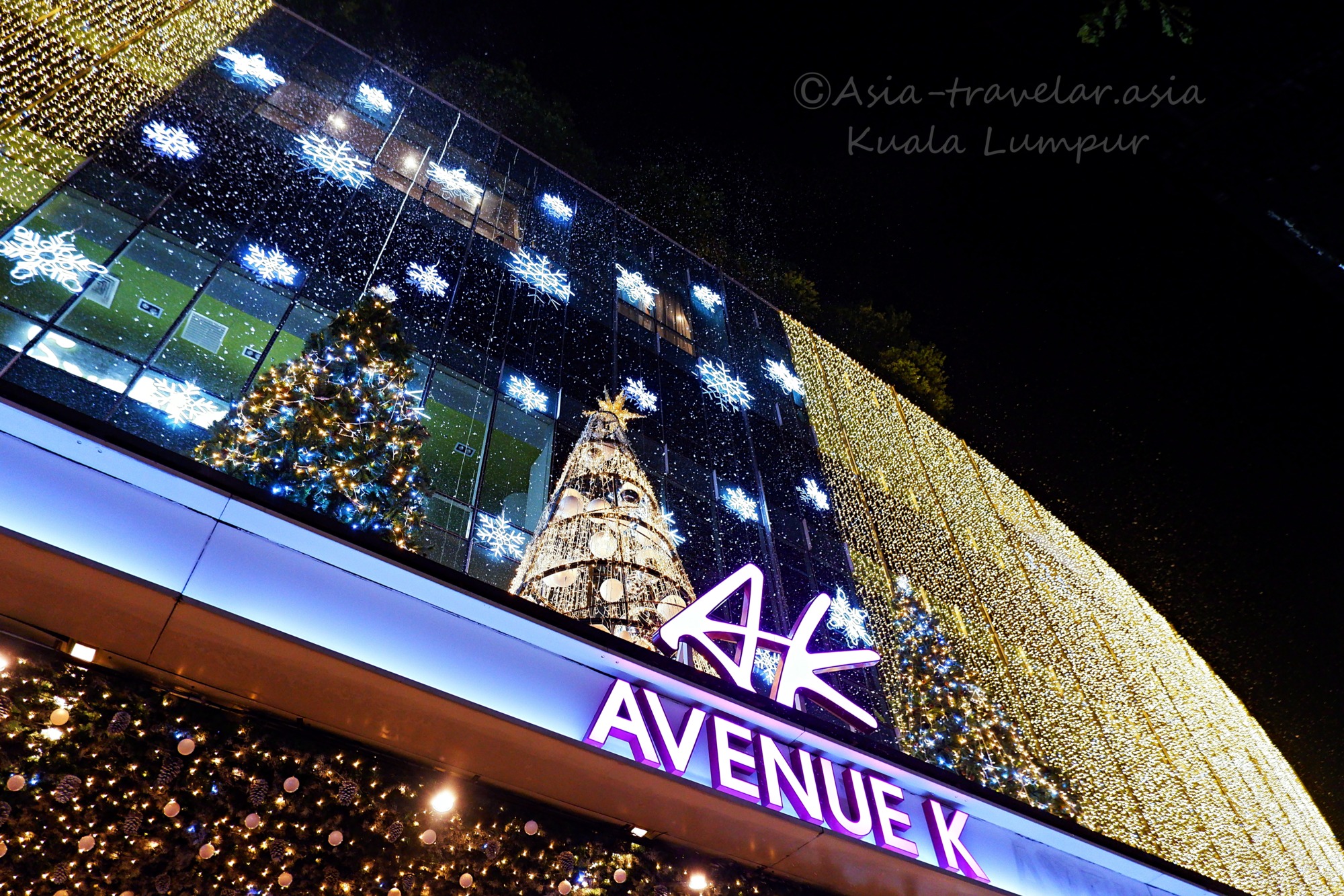クアラルンプール「Avenue K」クリスマスイルミネーション夜景