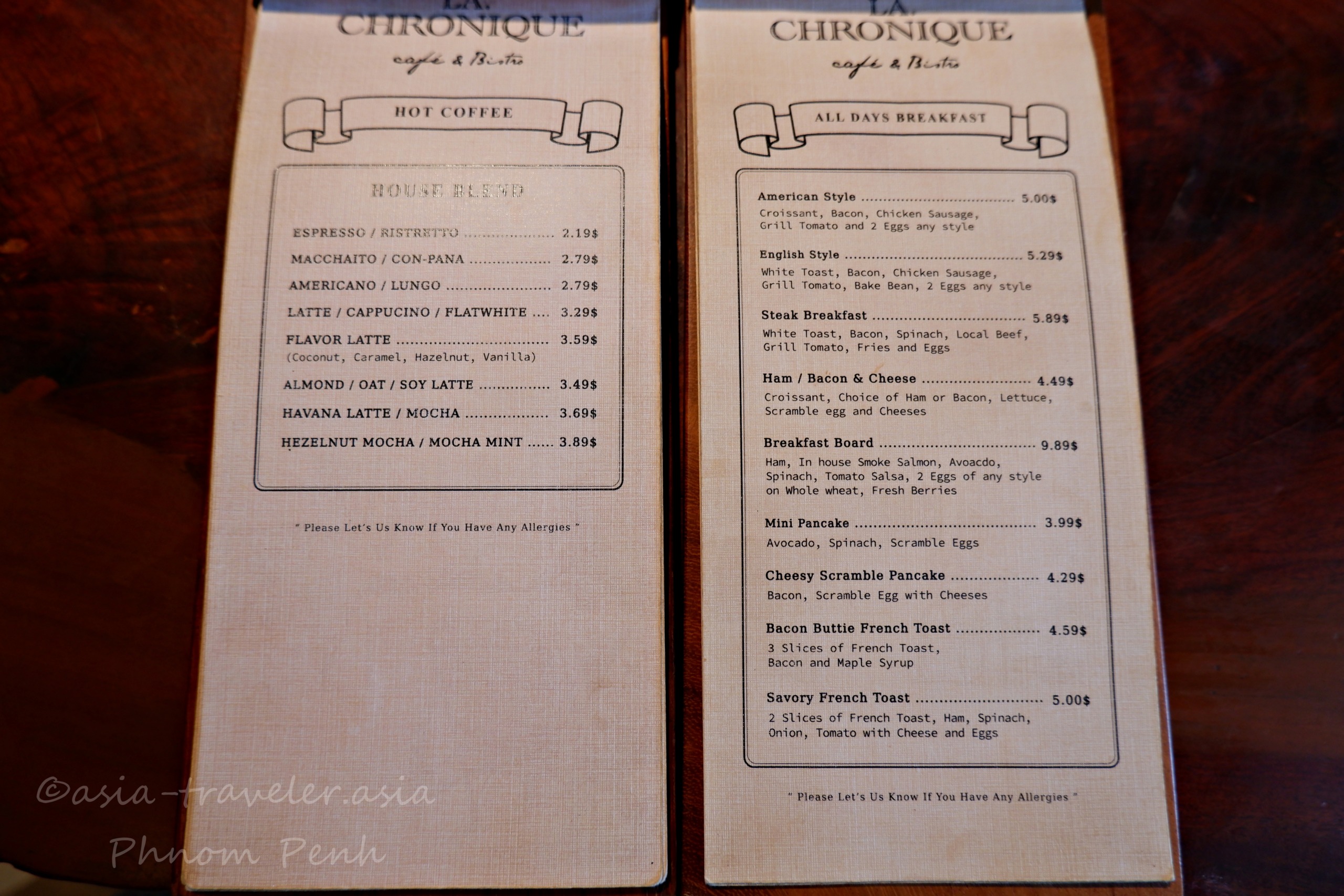 プノンペン・カフェ LA. CHRONIQUE