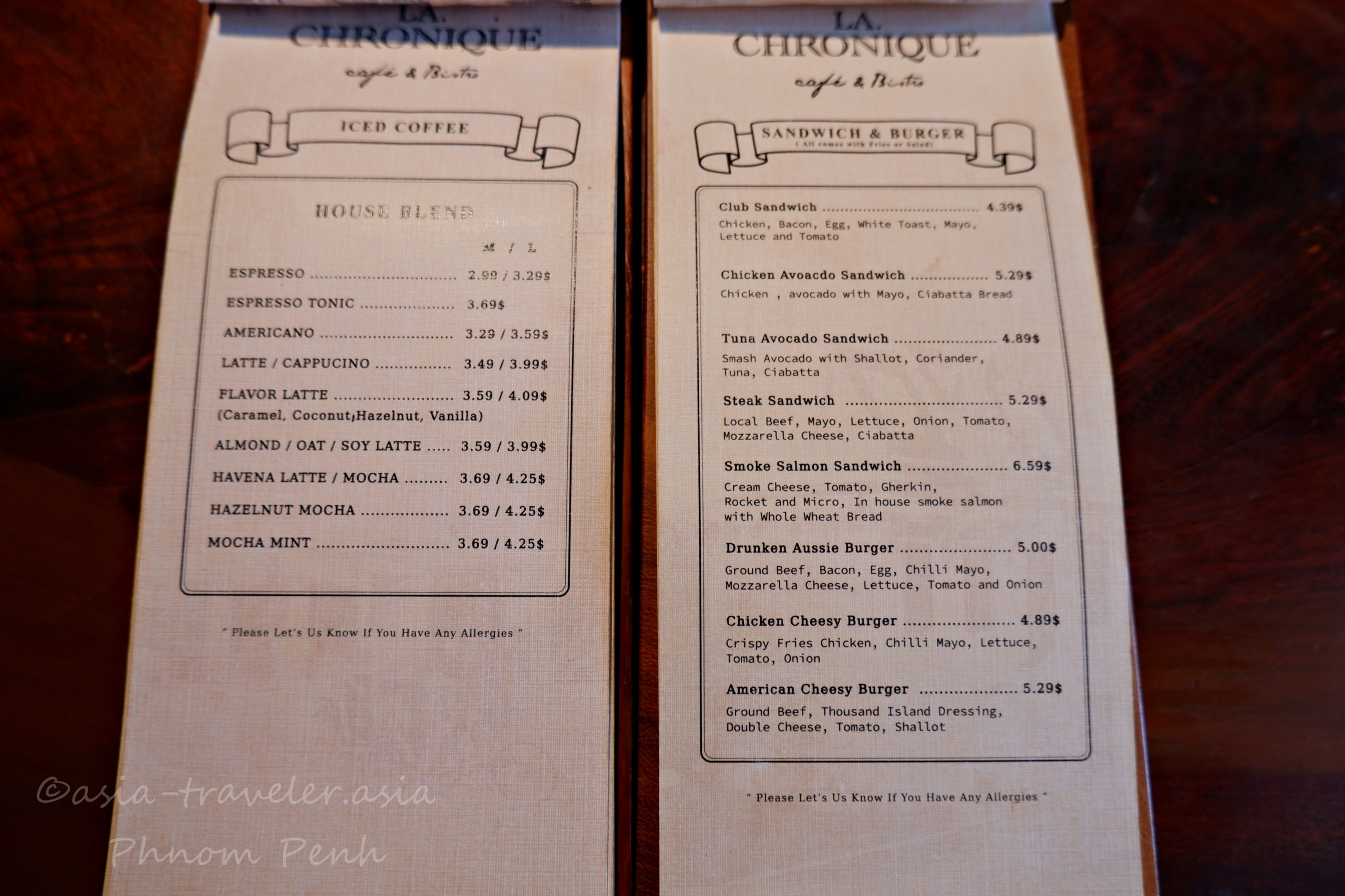 プノンペン・カフェ LA. CHRONIQUE