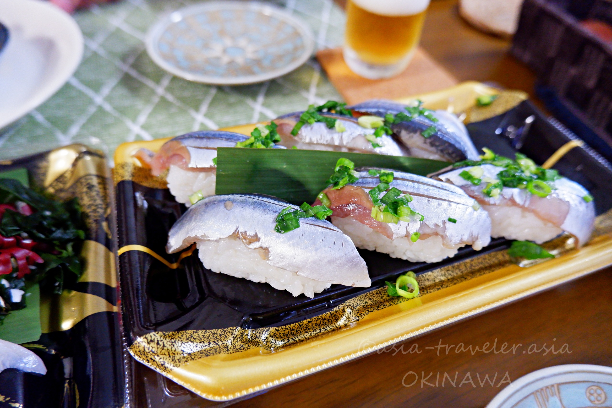 沖縄かねひでのさんま寿司・ネギのせ盛り合わせ