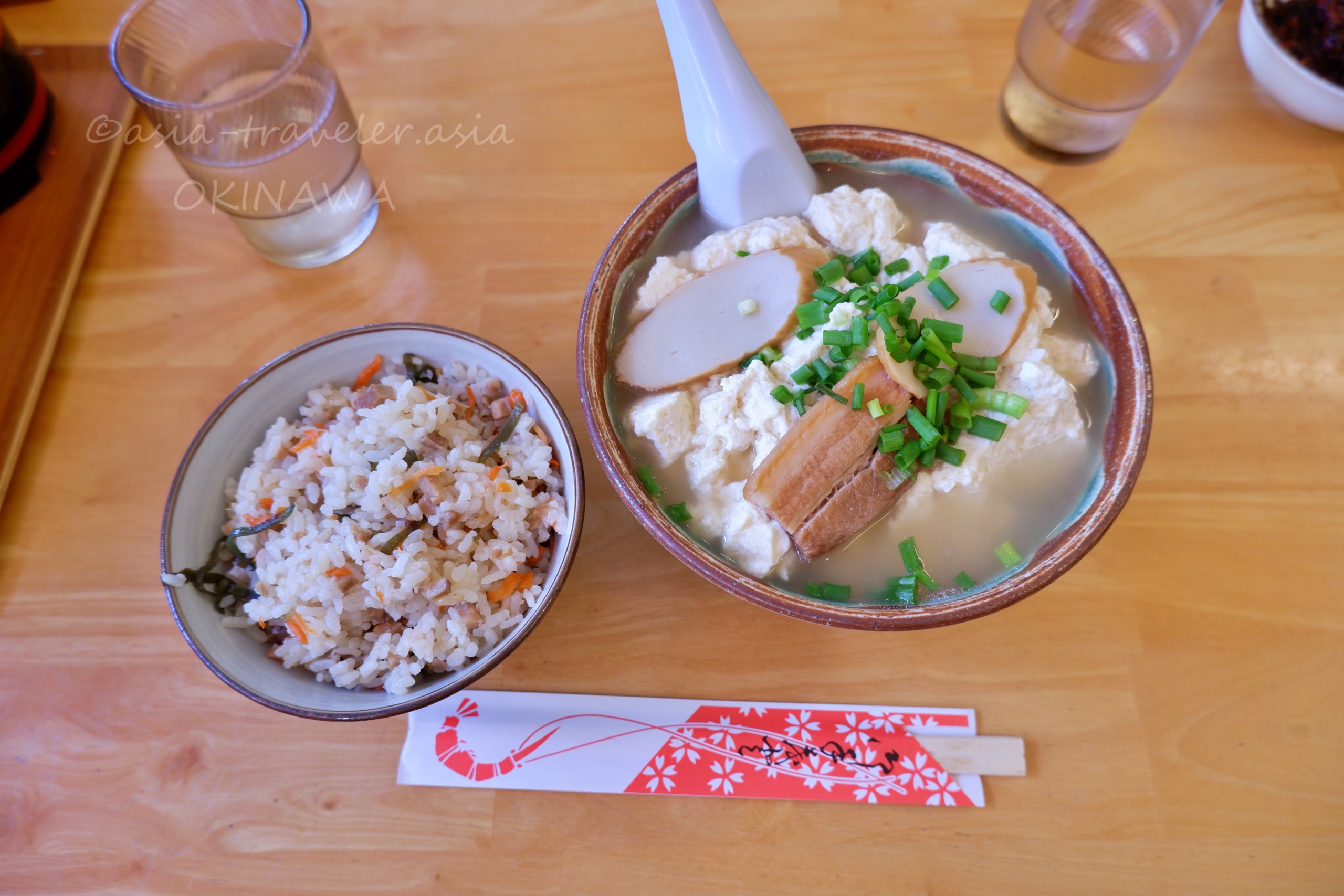 やまやのゆし豆腐そばとジューシーのランチセット