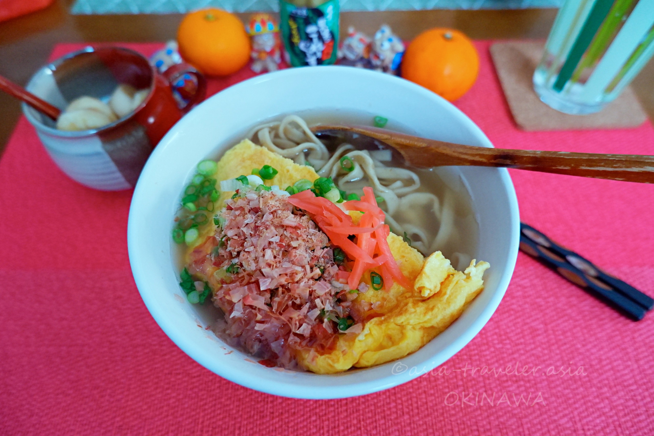 西崎製麺所のもずく麺を使った玉子もずくそば