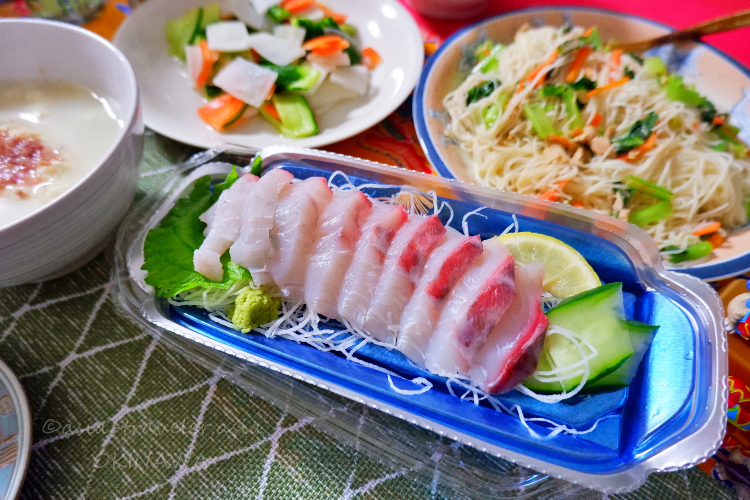 沖縄のカワハギ「ちぬまん」厚切り刺身盛り