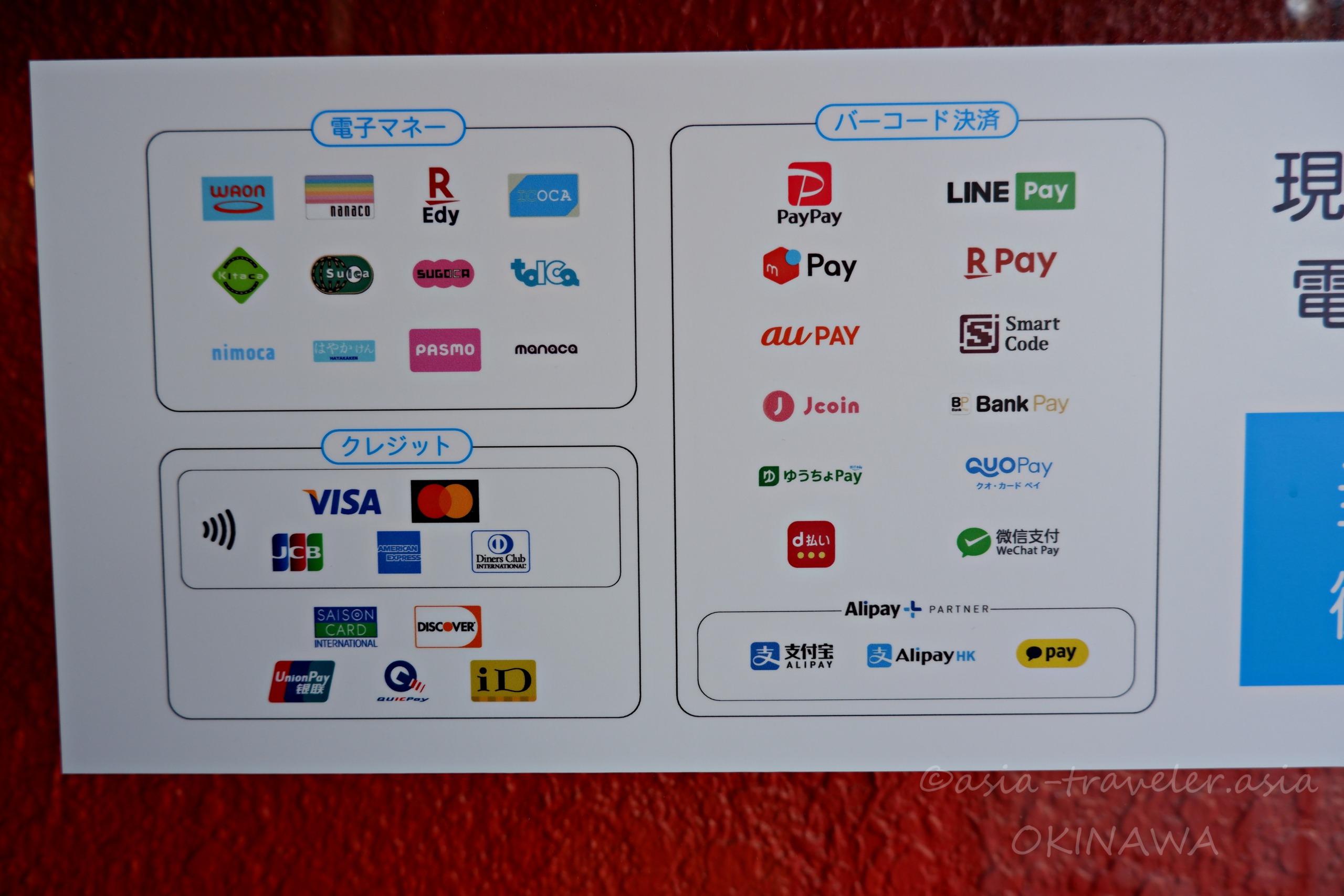 Agu豚久茂地店で使える電子マネー・クレジット・バーコード決済一覧