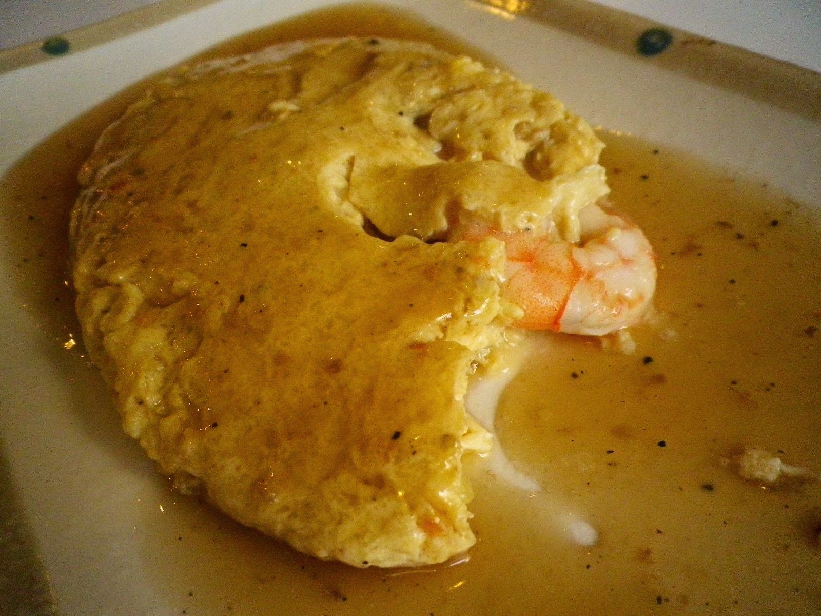 中華風あんかけのエビ入りふわふわ玉子料理