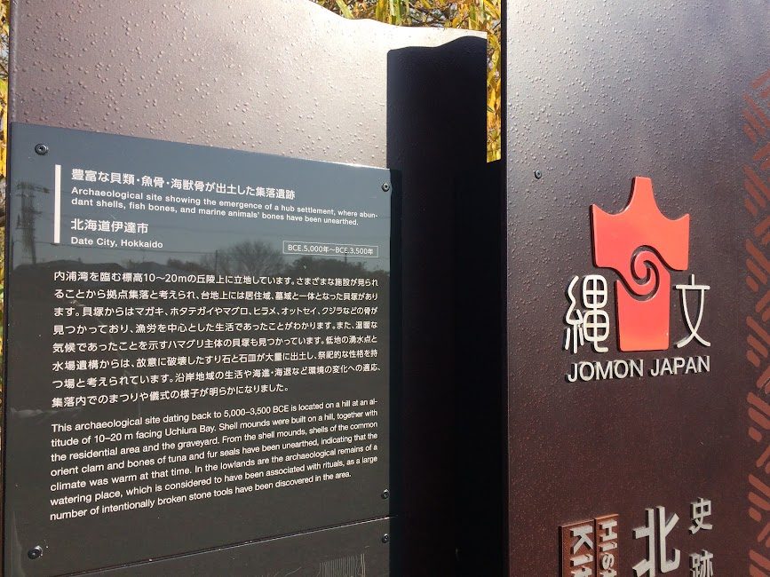 北黄金貝塚公園の縄文時代遺跡案内板